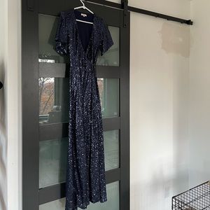 IN LOOM formal navy sequin maxi dress